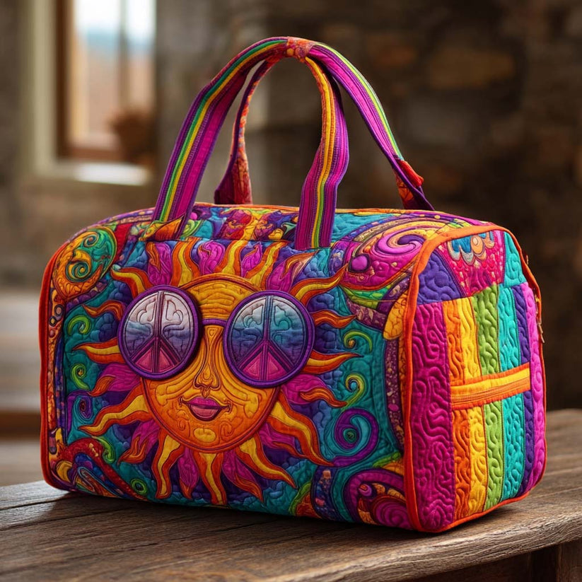 Hippie Happy Sun Quilted Duffle Bag CELD13