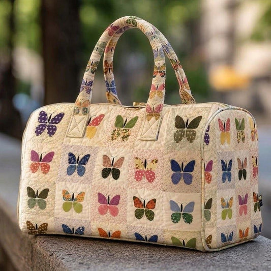 Cottagecore Butterfly Quilted Duffle Bag CELD22