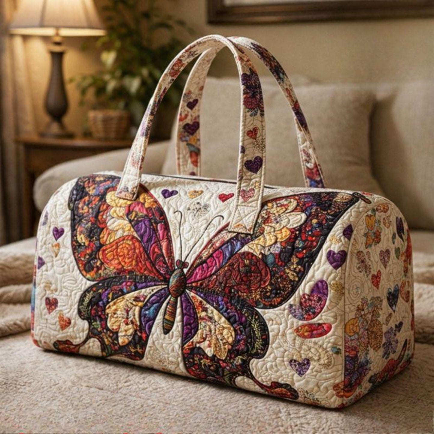Boho Butterfly Quilted Duffle Bag CELV29