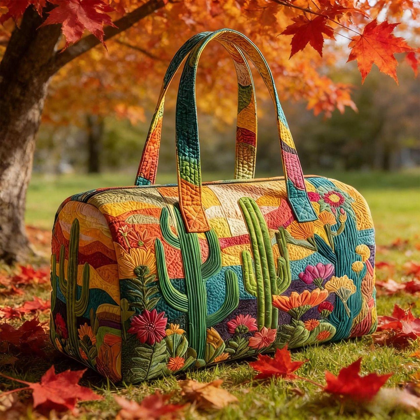 Desert Cactus Quilted Duffle Bag CELV30