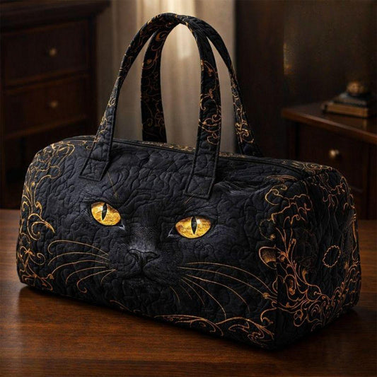 Black Cat Quilted Duffle Bag CELV34