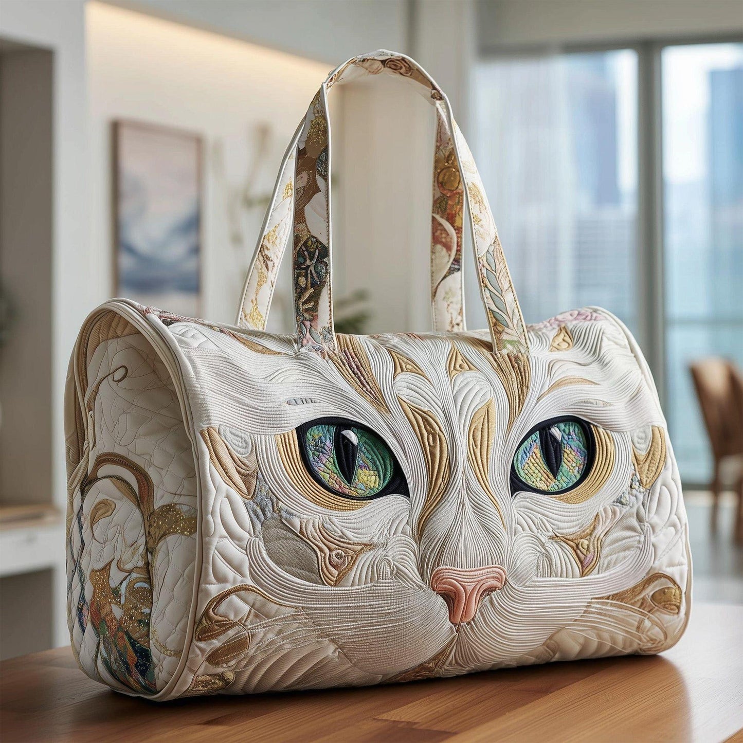 Majestic Cat Quilted Duffle Bag CELV35