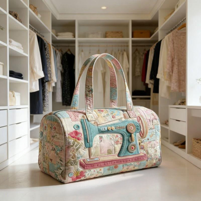 Vintage Sewing Machine Quilted Duffle Bag CETG49