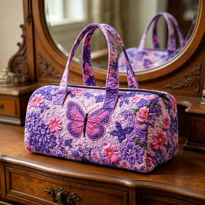 Purple Butterfly Quilted Duffle Bag CETG53