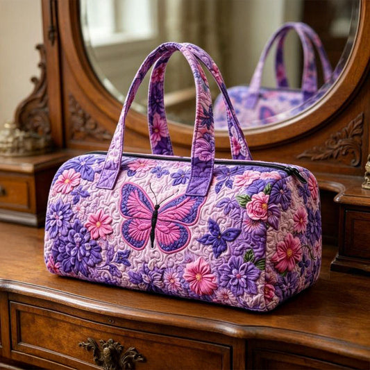 Purple Butterfly Quilted Duffle Bag CETG53
