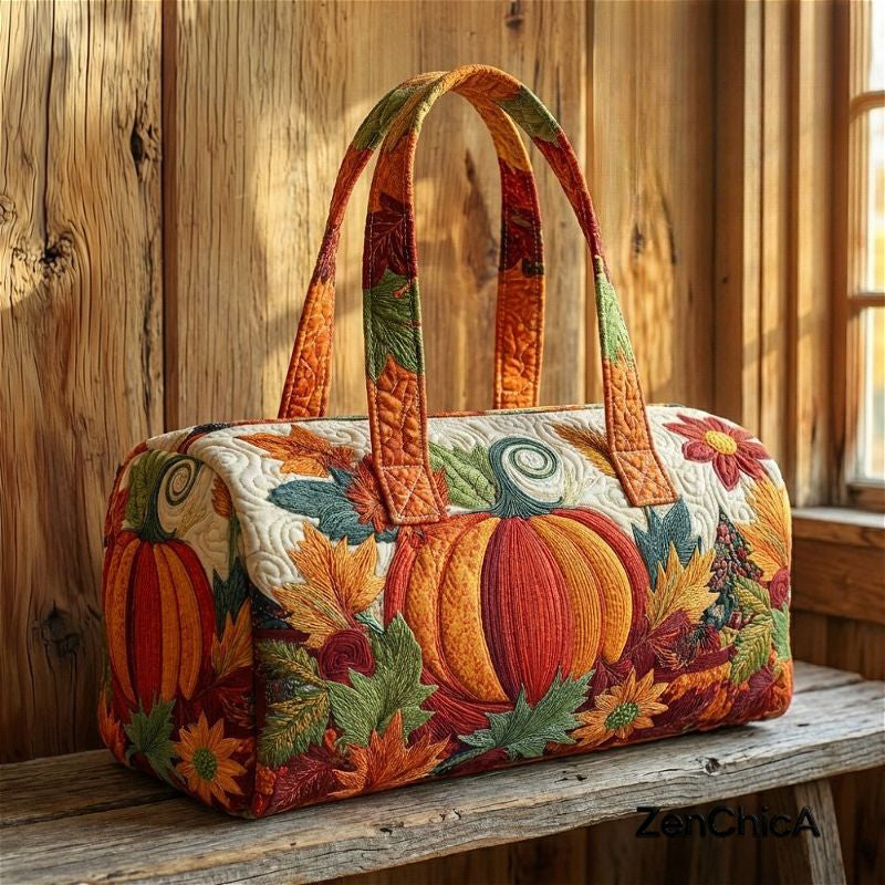 Cozy Pumpkin Quilted Duffle Bag CETN38