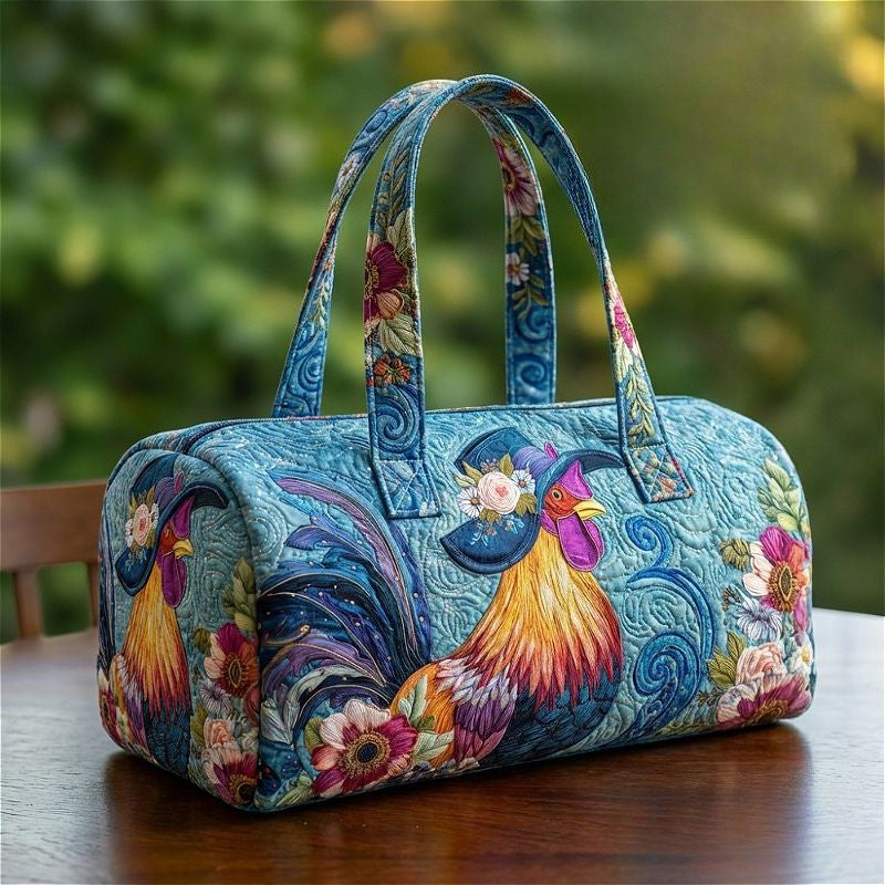 The Country Chic Rooster Quilted Duffle Bag CETN40