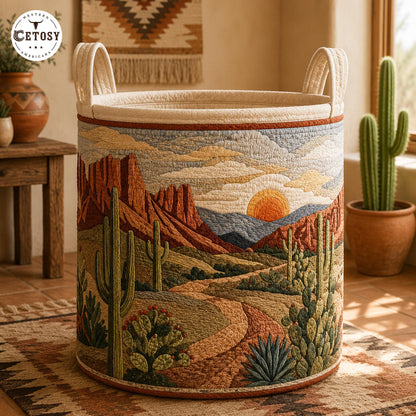 Southwestern Desert Quilted Laundry Basket TP08