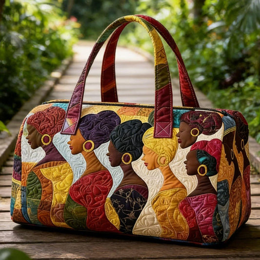 Colorful African Women Patchwork Quilted Duffle Bag CETP18