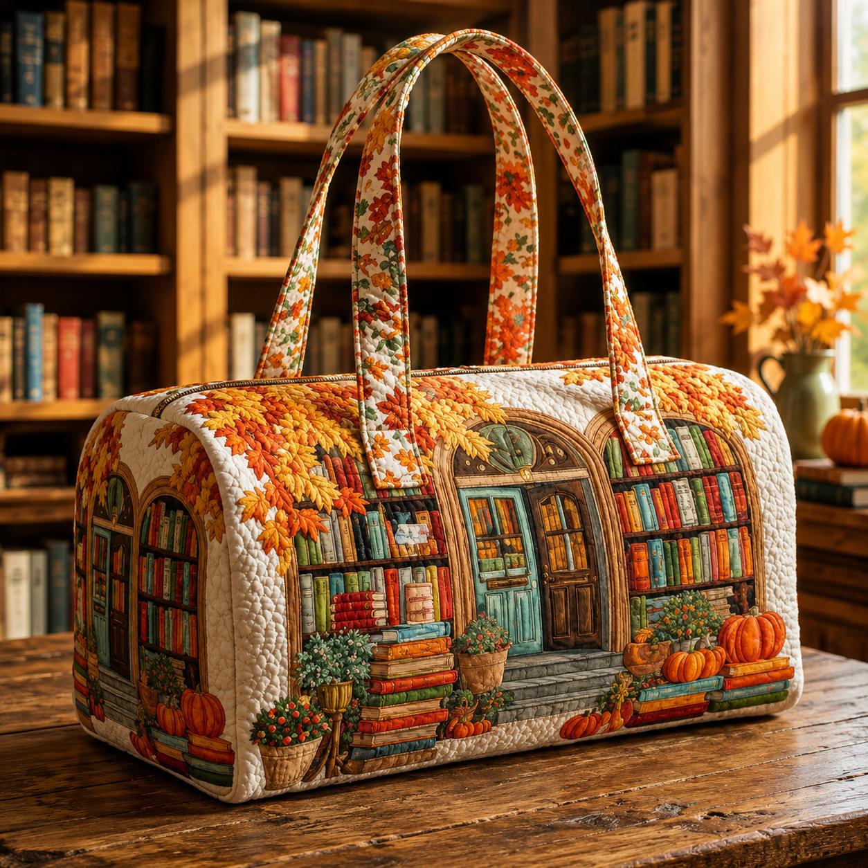 Autumn Library Quilted Duffle Bag CETP25