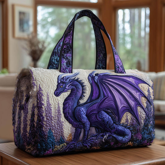 Majestic Purple Dragon Quilted Duffle Bag CETP26