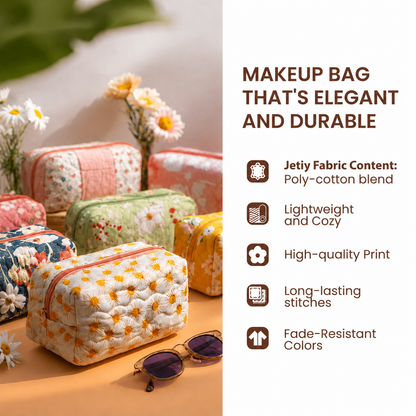Bee Haven Quilted Makeup Bag CELD06