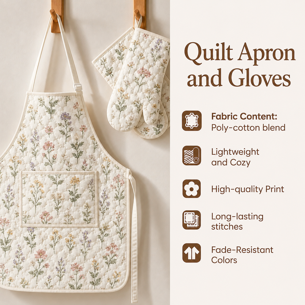 Sun & Rainbow Landscape Quilted Apron and Gloves  CELD01