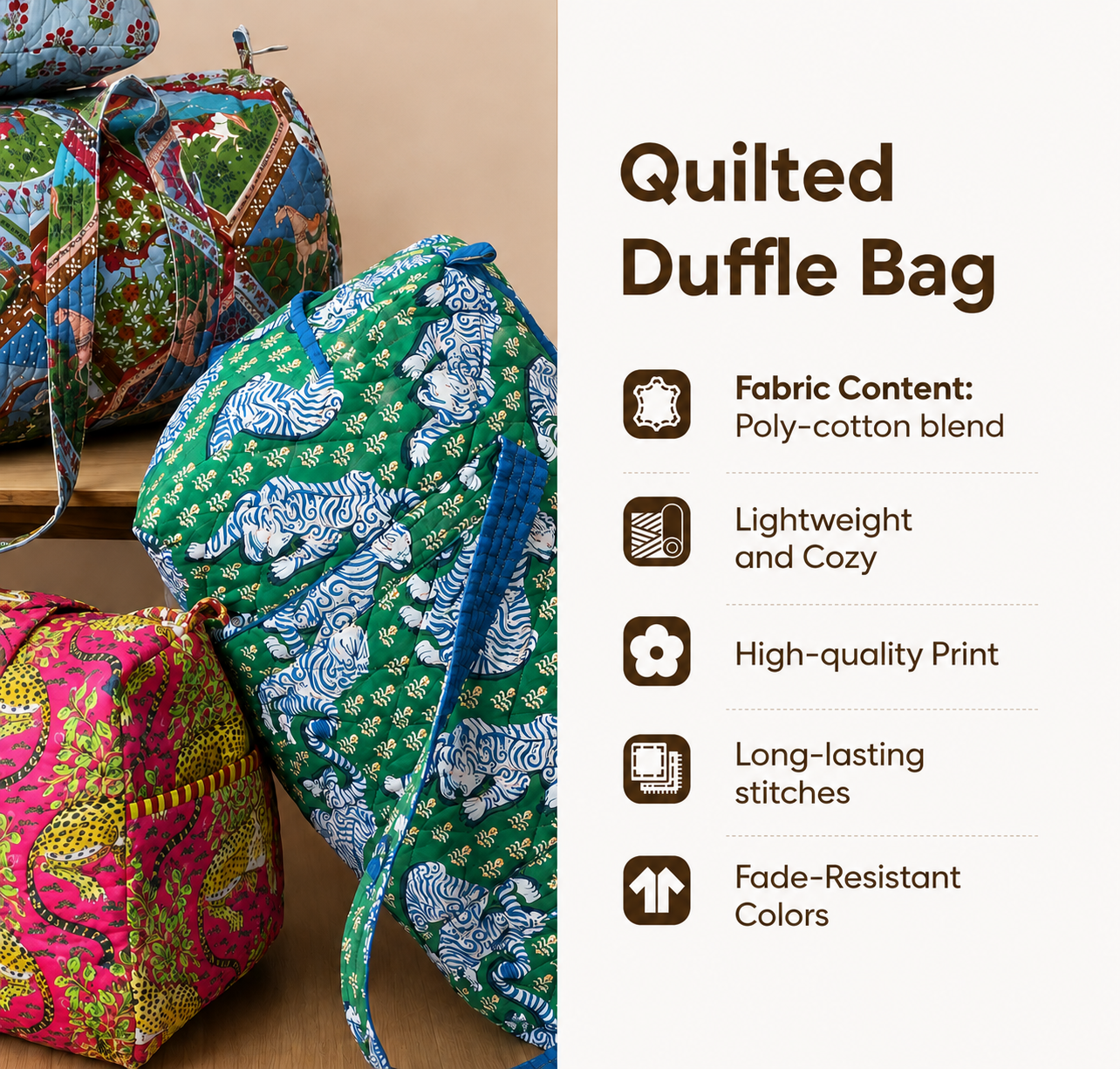 Fall Pumpkin Patch Quilted Duffle Bag CETG46