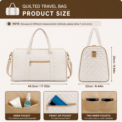 Sage Green Floral Quilted Travel Bag CETN01