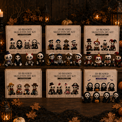 3D Beaded Halloween Spooky Skeleton DIY Kit – DIY Craft Kit