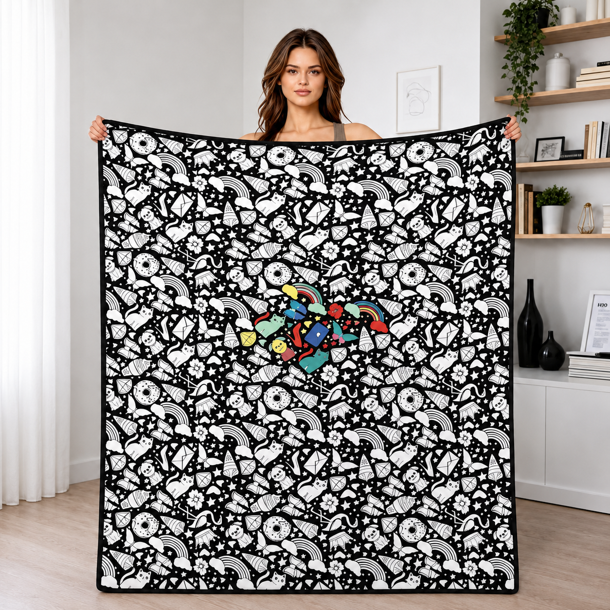 DIY Coloring Blanket, Color Your Own Fuzzy Velvet Blanket Kit