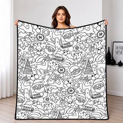 DIY Coloring Blanket, Color Your Own Fuzzy Velvet Blanket Kit