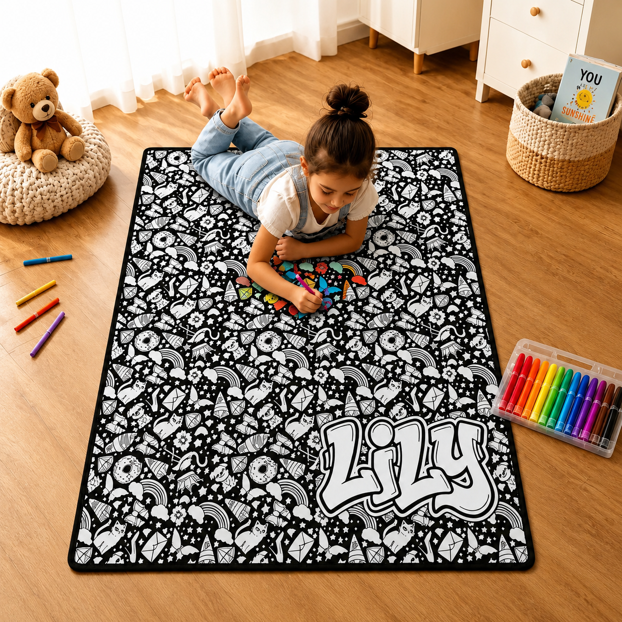 DIY Coloring Blanket, Color Your Own Fuzzy Velvet Blanket Kit