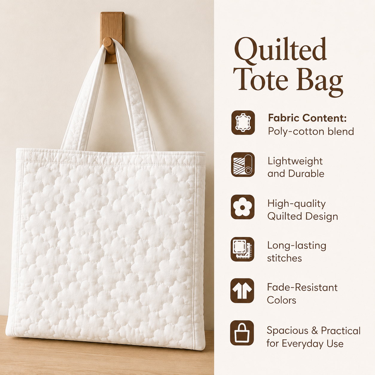 Ocean & Seashell Quilted Tote Bag CELD06