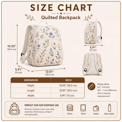 Custom Name Sun Peace Quilted Backpack CETN12