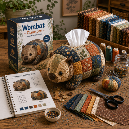 DIY Patchwork Animal Tissue Box Cover Kit | Cute Forest & Outback Friends Series