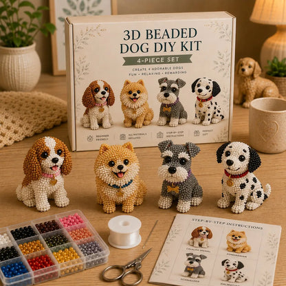 Cute 3D Beaded Animal DIY Kit - Handmade Pet Craft Set & Home Decor