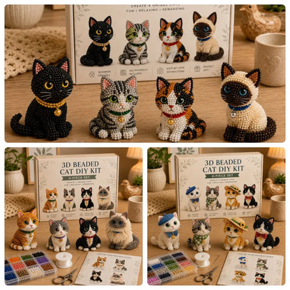 Cute 3D Beaded Animal DIY Kit - Handmade Pet Craft Set & Home Decor