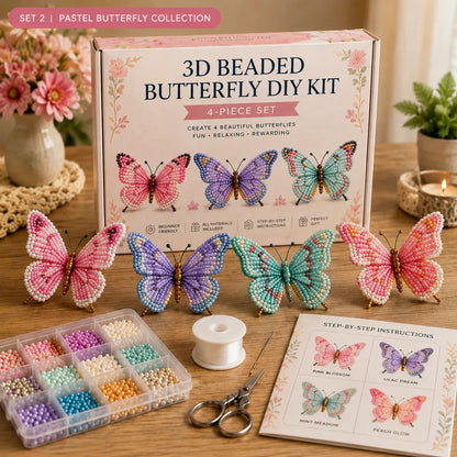 3D Beaded Butterfly DIY Kit - Colorful Handmade Animal Craft Set