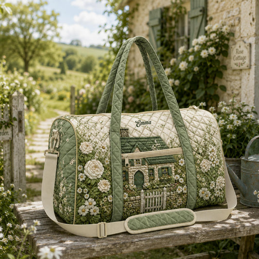 Personalized Floral House Quilted Travel Bag CETP03