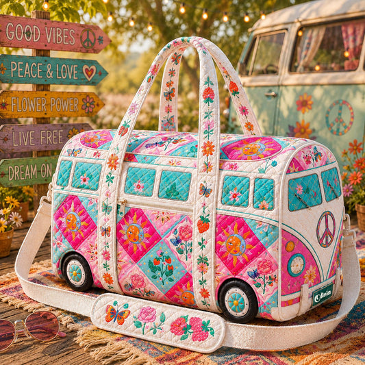 Boho Floral Camper Van Quilted Travel Bag CETP11
