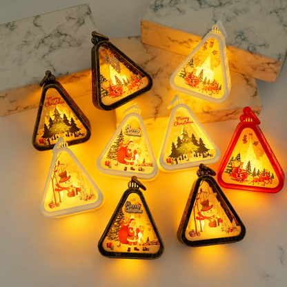 Vintage Style Red Triangle LED Christmas Night Light LD73