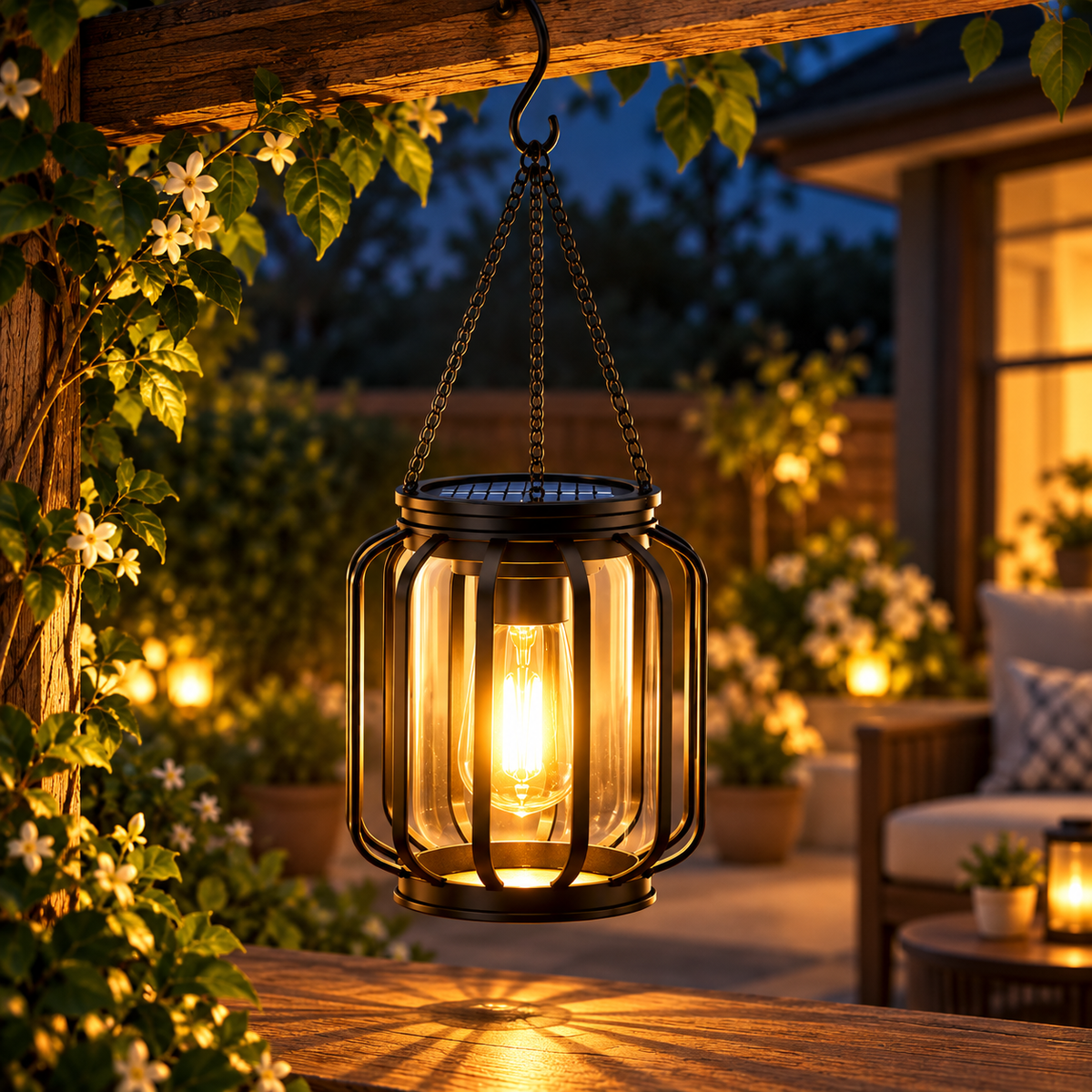 Solar Lantern Led Light Daylight Sensor Garden Lamps Lights Outdoor LD75