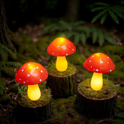Solar Mushroom String Lights for Garden & Lawn, Waterproof Outdoor Decor