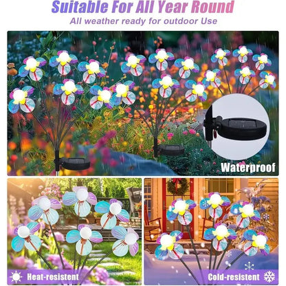 1PC Romantic Solar Firefly Flower Lights for Outdoor Garden Decor