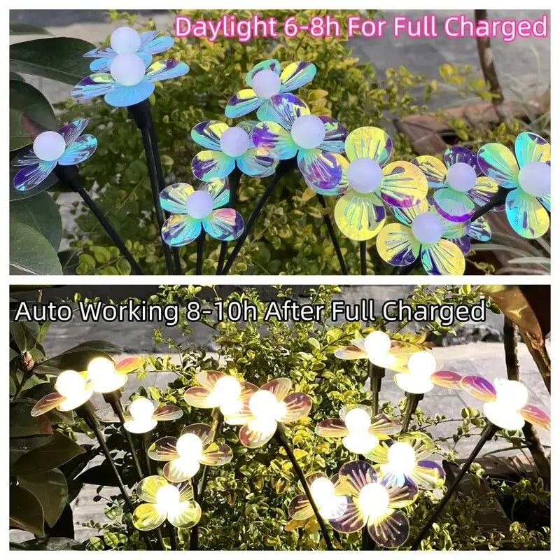1PC Romantic Solar Firefly Flower Lights for Outdoor Garden Decor