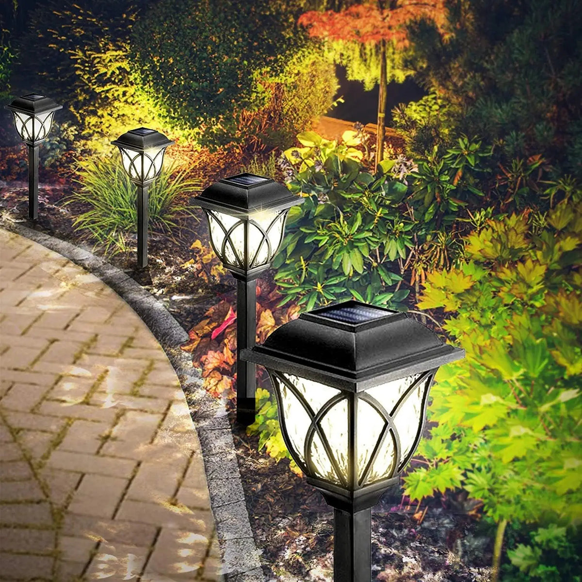 Led Solar Lawn Lights Outdoor Lamp Waterproof Warm Light Garden Courtyard