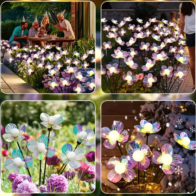 1PC Romantic Solar Firefly Flower Lights for Outdoor Garden Decor
