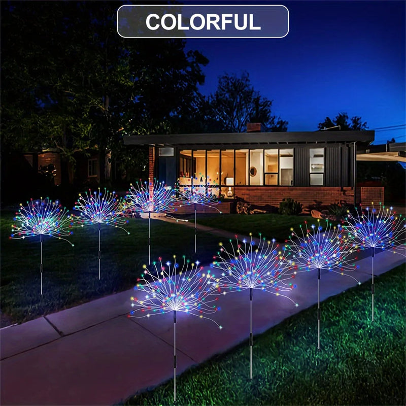 Solar Firework Lights Outdoor IP65 Waterproof Garden Decor
