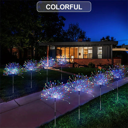 Solar Firework Lights Outdoor IP65 Waterproof Garden Decor
