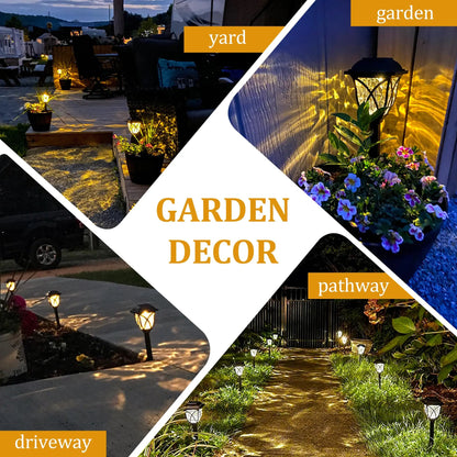 Led Solar Lawn Lights Outdoor Lamp Waterproof Warm Light Garden Courtyard