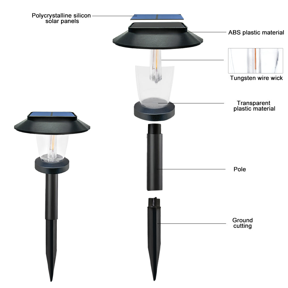 Solar Pathway Lights Outdoor Waterproof LED Landscape Path Lamp for Garden