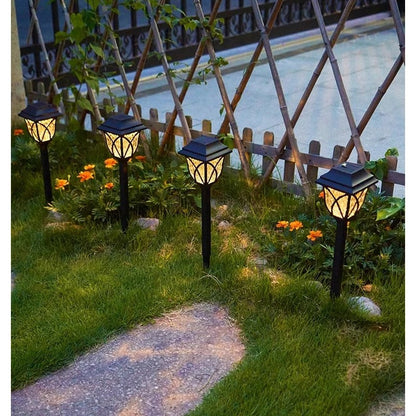 Led Solar Lawn Lights Outdoor Lamp Waterproof Warm Light Garden Courtyard