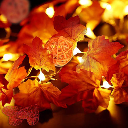 LED Maple Leaf String Light Garland for Holiday & Party Decor LD67