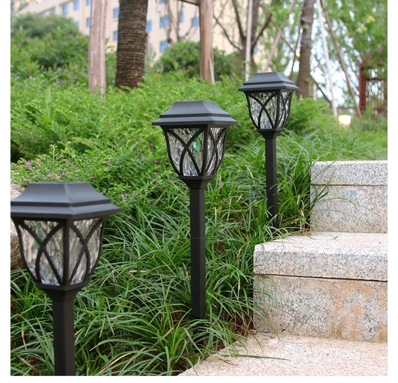 Led Solar Lawn Lights Outdoor Lamp Waterproof Warm Light Garden Courtyard