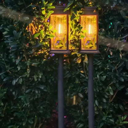 Retro Solar Pathway Lights Outdoor, Auto Dusk to Dawn LED Landscape Lighting for Garden Yard Driveway Path Decor