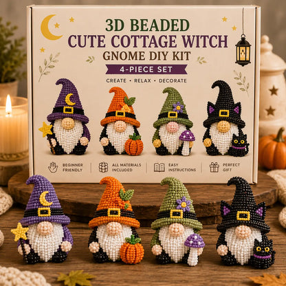 3D Beaded Gnome DIY Craft Kit - The Cozy Miniature World Series