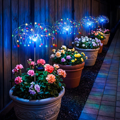 Solar Firework Lights Outdoor IP65 Waterproof Garden Decor