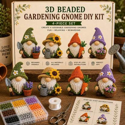 3D Beaded Gnome DIY Craft Kit - The Cozy Miniature World Series