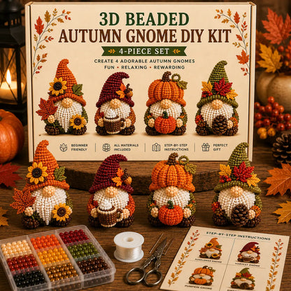 3D Beaded Gnome DIY Craft Kit - The Cozy Miniature World Series